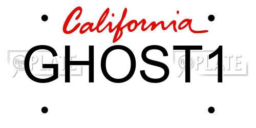 GHOST1 California License Plate