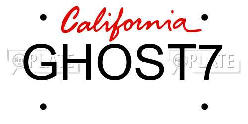 GHOST7 California License Plate