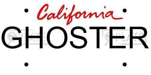 GHOSTER California License Plate