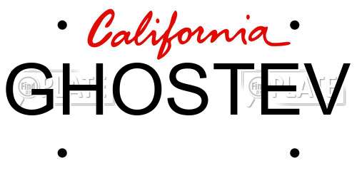 GHOSTEV California License Plate