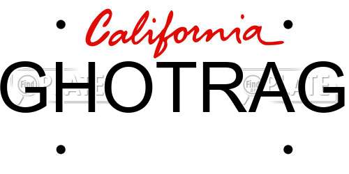 GHOTRAG California License Plate