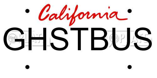 GHSTBUS California License Plate