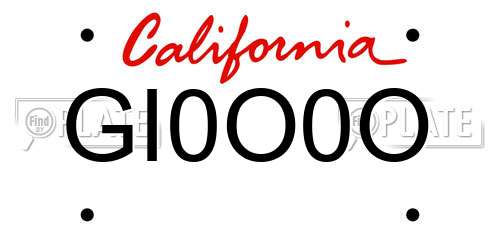 GI0O0O California License Plate