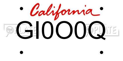 GI0O0Q California License Plate