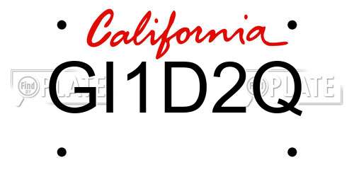 GI1D2Q California License Plate