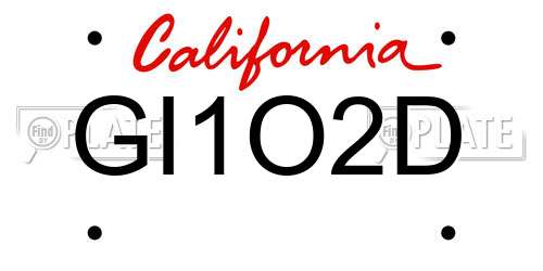 GI1O2D California License Plate