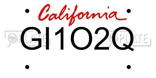 GI1O2Q California License Plate