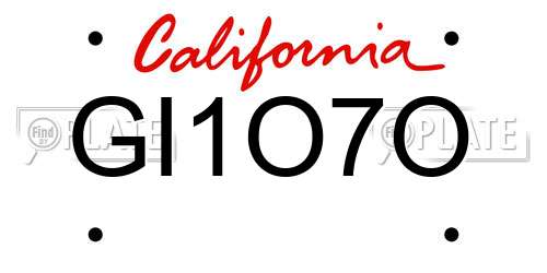 GI1O7O California License Plate