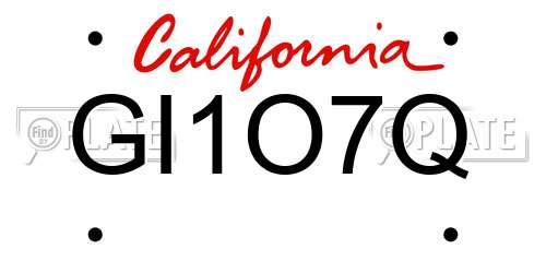 GI1O7Q California License Plate