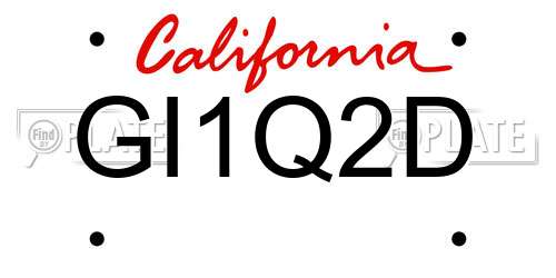 GI1Q2D California License Plate