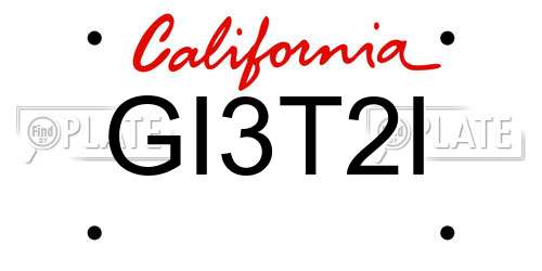 GI3T2I California License Plate