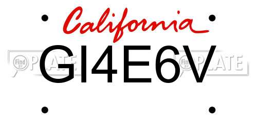 GI4E6V California License Plate