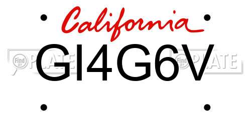 GI4G6V California License Plate