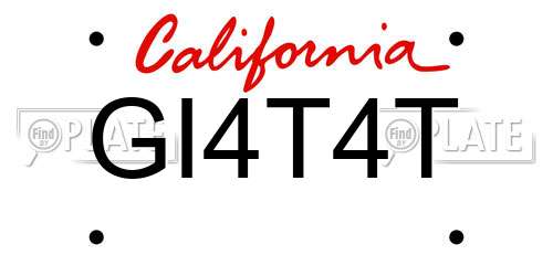 GI4T4T California License Plate