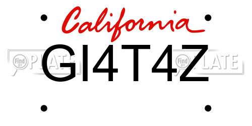 GI4T4Z California License Plate