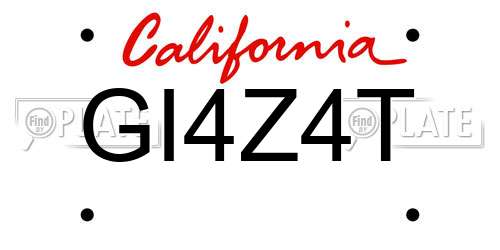 GI4Z4T California License Plate