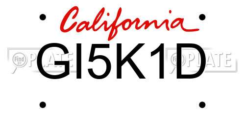 GI5K1D California License Plate