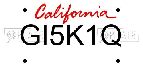 GI5K1Q California License Plate