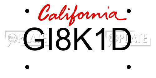 GI8K1D California License Plate
