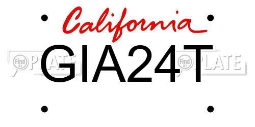 GIA24T California License Plate