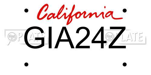 GIA24Z California License Plate