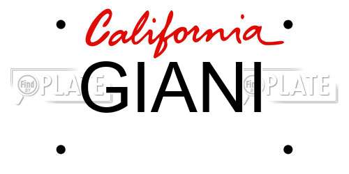 GIANI California License Plate