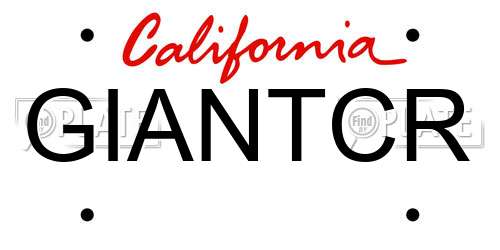 GIANTCR California License Plate