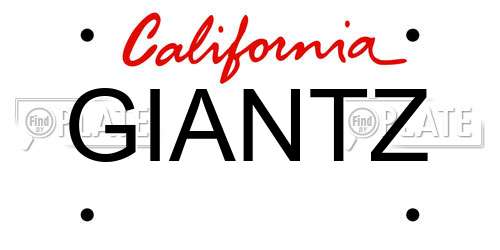 GIANTZ California License Plate