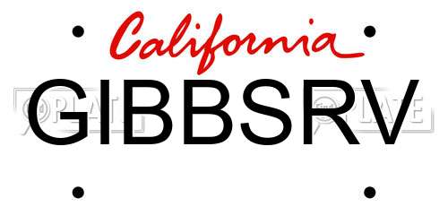 GIBBSRV California License Plate