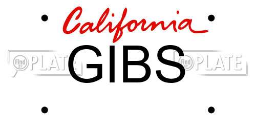 GIBS California License Plate
