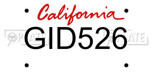 GID526 California License Plate