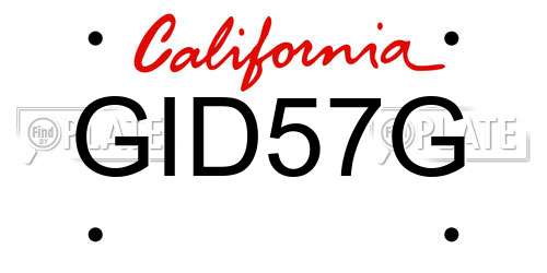 GID57G California License Plate