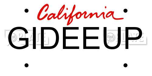 GIDEEUP California License Plate