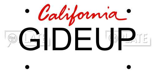 GIDEUP California License Plate