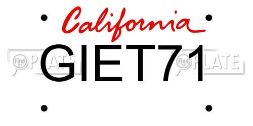 GIET71 California License Plate