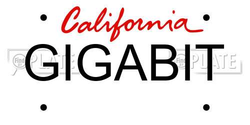 GIGABIT California License Plate