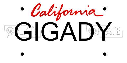 GIGADY California License Plate