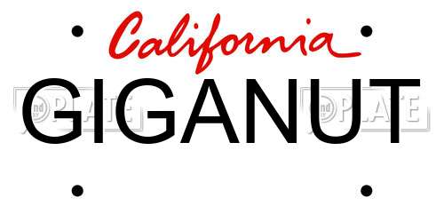 GIGANUT California License Plate