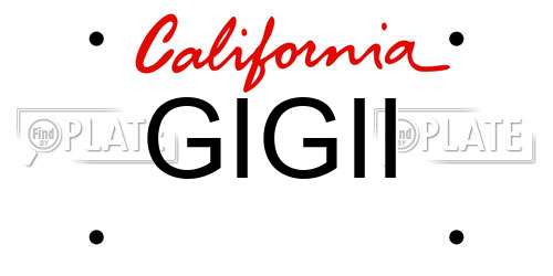 GIGII California License Plate