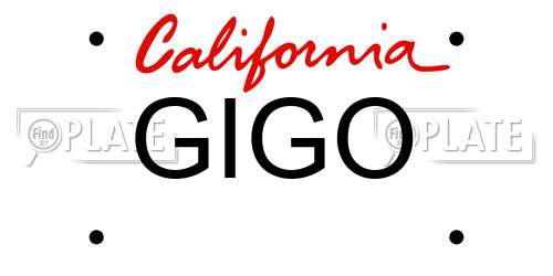 GIGO California License Plate