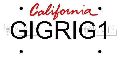 GIGRIG1 California License Plate