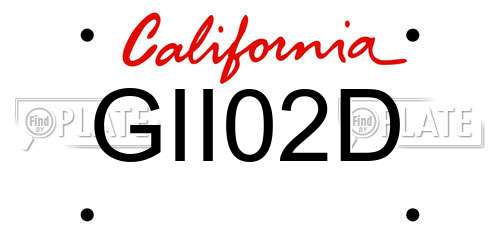 GII02D California License Plate