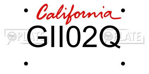 GII02Q California License Plate