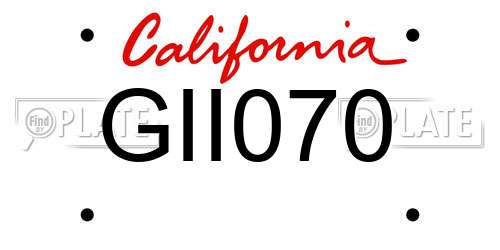 GII070 California License Plate