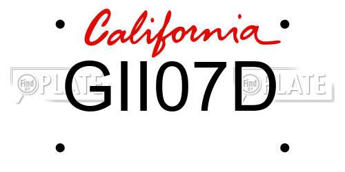 GII07D California License Plate