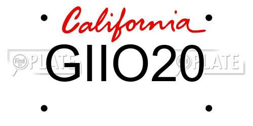 GIIO20 California License Plate