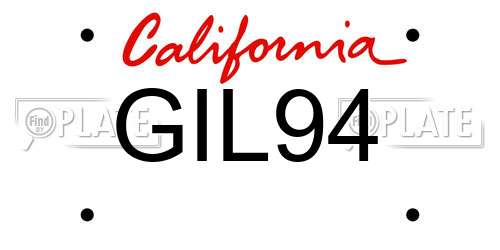 GIL94 California License Plate