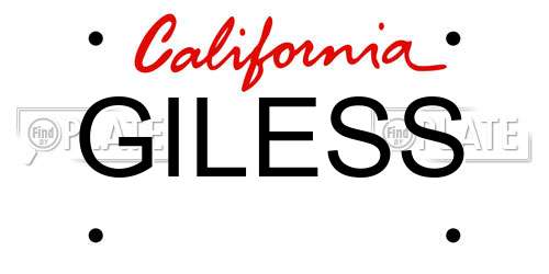 GILESS California License Plate