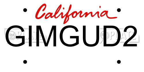 GIMGUD2 California License Plate