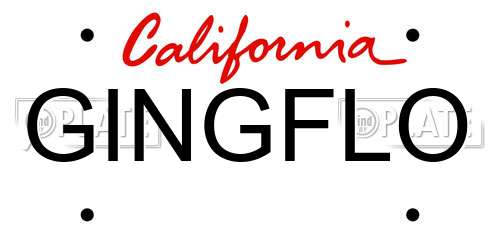 GINGFLO California License Plate
